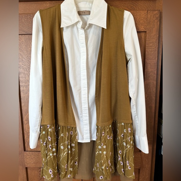 Logo open vest. Olive green and lavender. Size XS. - Picture 12 of 14